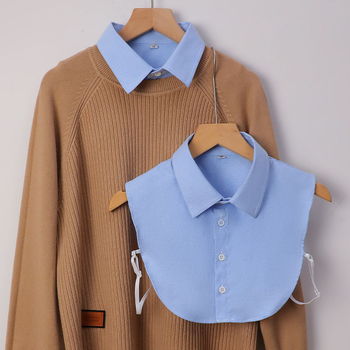 Vyriška marškinių apykaklė su netikra apykakle, kostiumo apykaklė, universali žiemos darbui, unisex, balta, dangaus mėlyna, dekoratyvinė netikra apykaklė