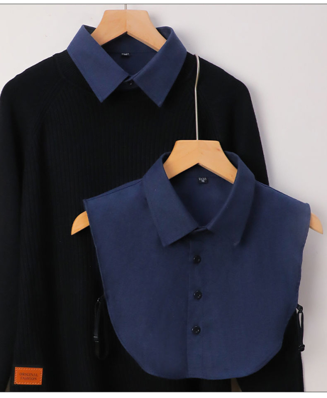 Vyriška marškinių apykaklė su netikra apykakle, kostiumo apykaklė, universali žiemos darbui, unisex, balta, dangaus mėlyna, dekoratyvinė netikra apykaklė