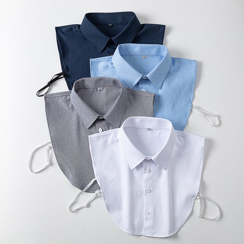 Guler fals pentru cămașă bărbătească, guler de costum, versatil, pentru lucru de iarnă, unisex, alb, albastru deschis, decorativ, guler fals