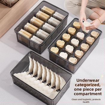 Χονδρικό διαφανές κουτί αποθήκευσης εσωρούχων οικιακής χρήσης με ορατά εσώρουχα, κουτί κάλτσες, κουτί αποθήκευσης συρταριών ντουλάπας υπνοδωματίου