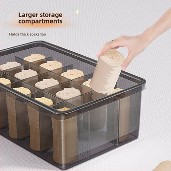 Χονδρικό διαφανές κουτί αποθήκευσης εσωρούχων οικιακής χρήσης με ορατά εσώρουχα, κουτί κάλτσες, κουτί αποθήκευσης συρταριών ντουλάπας υπνοδωματίου