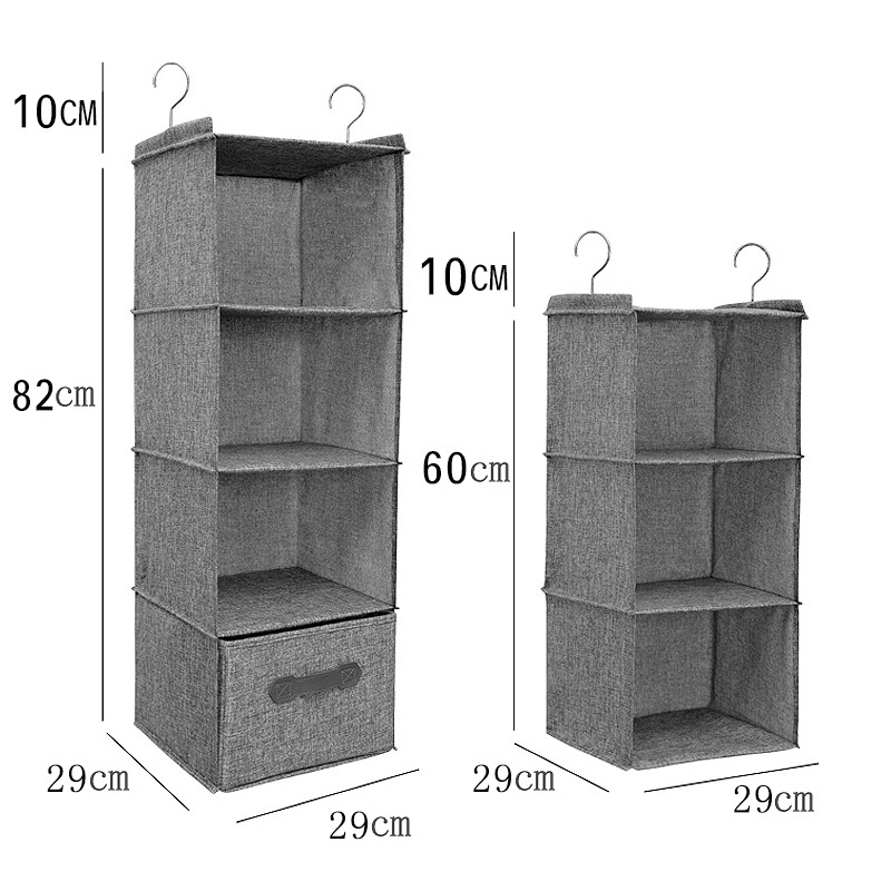 Vászon dupla akasztós szekrény tároló akasztós táska fiókos szekrény többrétegű akasztós rendszerező tárolótáska