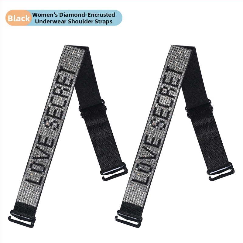 Aukštos klasės seksuali apatinių petnešėlė su cirkoniais, plonas diržas gimusiųjų metais su deimantinio stiliaus liemenėlės dirželiu, neslystančiu, reguliuojamo ilgio, atvira suknele.