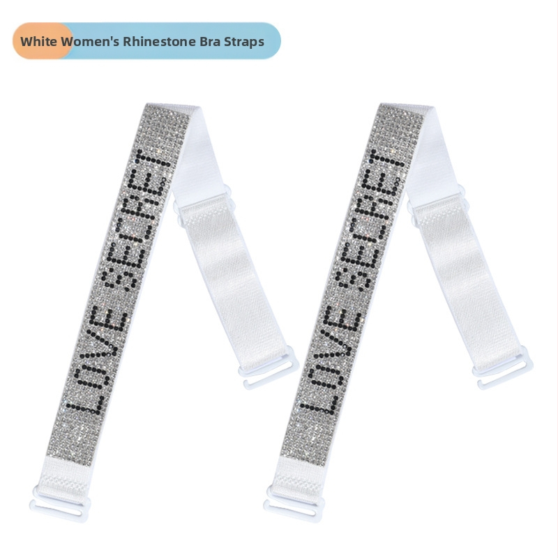 Aukštos klasės seksuali apatinių petnešėlė su cirkoniais, plonas diržas gimusiųjų metais su deimantinio stiliaus liemenėlės dirželiu, neslystančiu, reguliuojamo ilgio, atvira suknele.