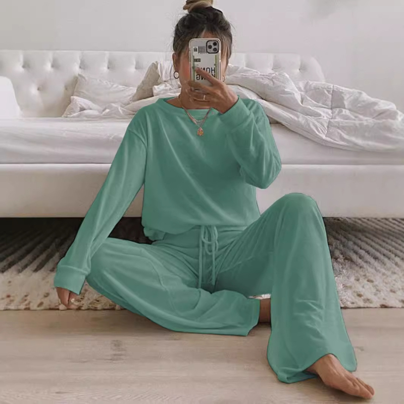 Costum casual cu mânecă lungă, tricotat, cu guler rotund, de toamnă și iarnă, 2024 de la Amazon AliExpress Europa și Statele Unite