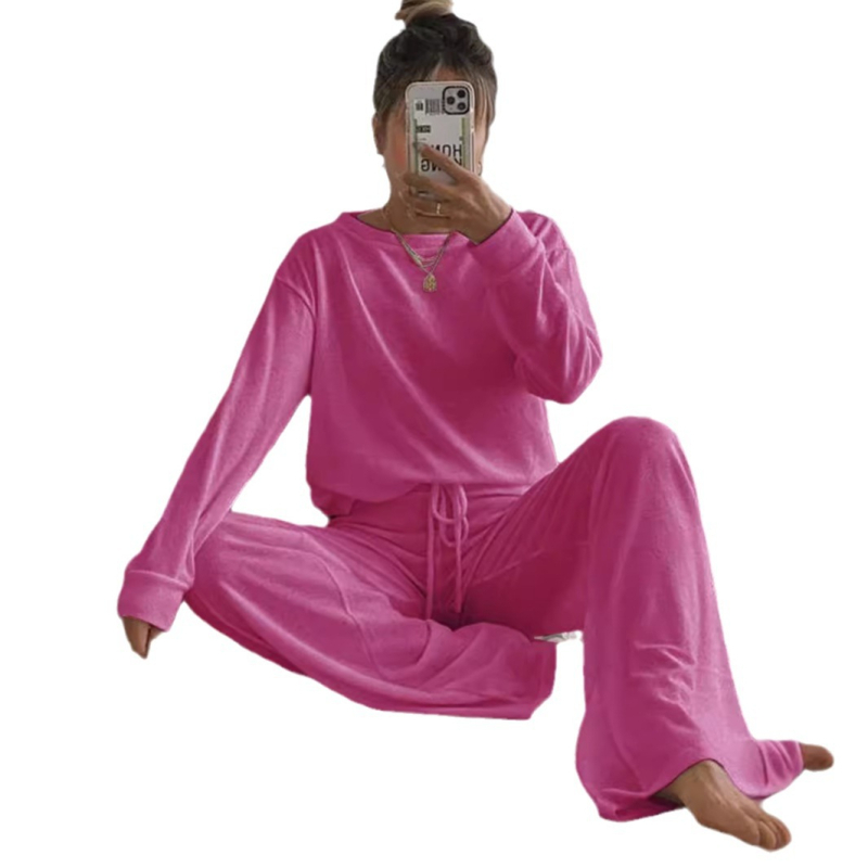 Costum casual cu mânecă lungă, tricotat, cu guler rotund, de toamnă și iarnă, 2024 de la Amazon AliExpress Europa și Statele Unite