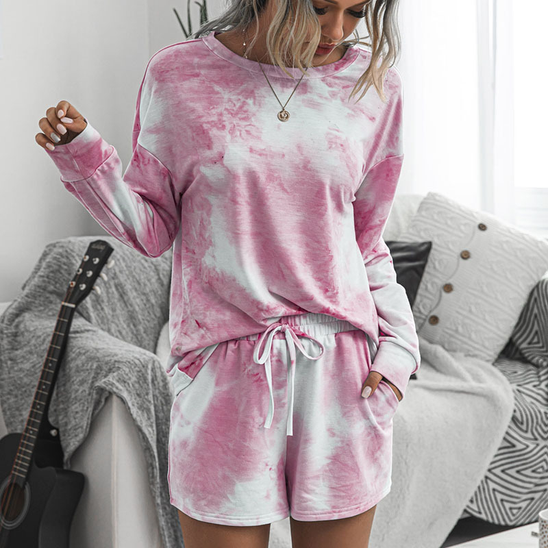 Amazon AliExpress leto 2023 Európsky a americký zahraničný obchod dámske oblečenie domáca potlač okrúhly výstrih oblek želanie