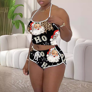 2024. aasta Amazon AliExpressi uus kontrastvärvi õmblustega Halloweeni jõuludeks mõeldud rippuva kaelusega õhuke seksikas ülikond