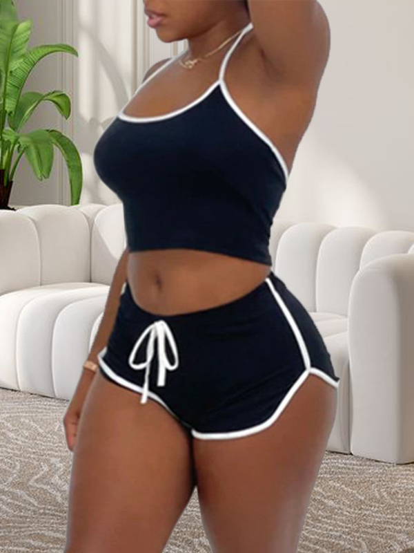 2024. aasta Amazon AliExpressi uus kontrastvärvi õmblustega Halloweeni jõuludeks mõeldud rippuva kaelusega õhuke seksikas ülikond