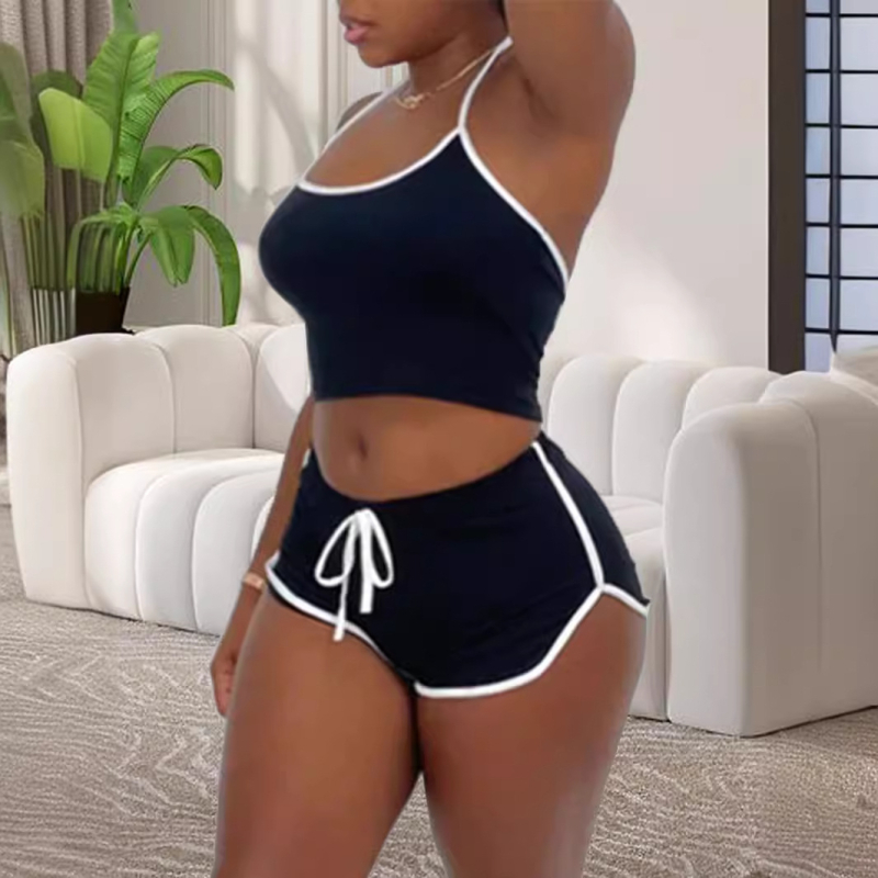 2024. aasta Amazon AliExpressi uus kontrastvärvi õmblustega Halloweeni jõuludeks mõeldud rippuva kaelusega õhuke seksikas ülikond