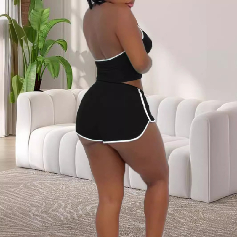 2024. aasta Amazon AliExpressi uus kontrastvärvi õmblustega Halloweeni jõuludeks mõeldud rippuva kaelusega õhuke seksikas ülikond