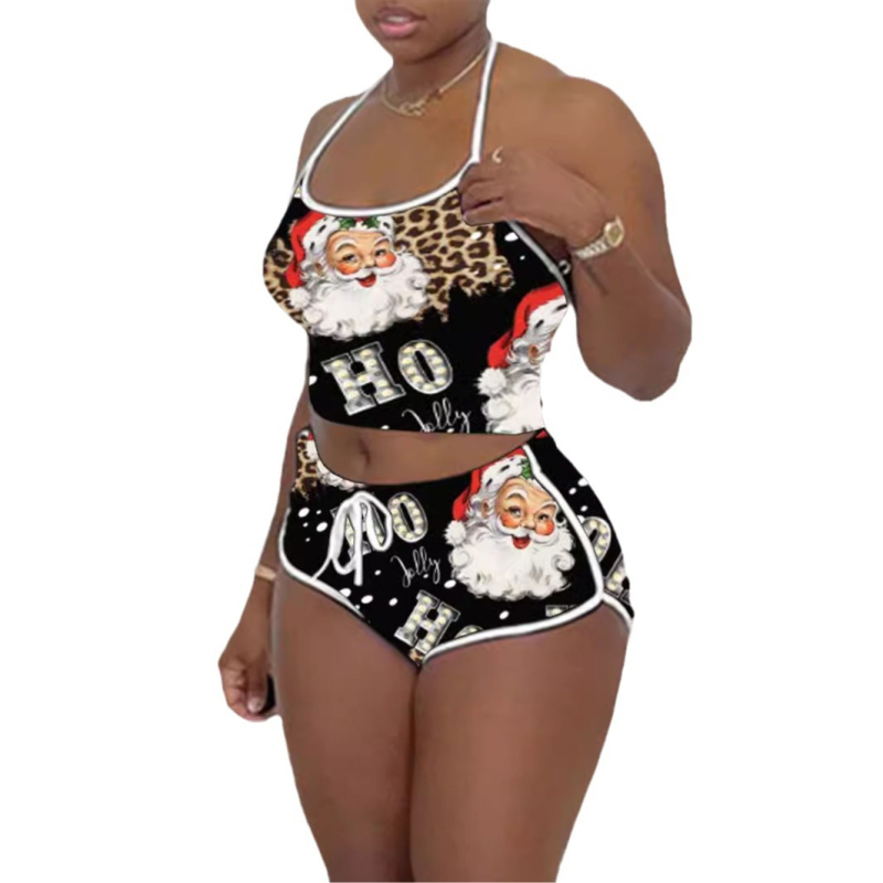 2024. aasta Amazon AliExpressi uus kontrastvärvi õmblustega Halloweeni jõuludeks mõeldud rippuva kaelusega õhuke seksikas ülikond