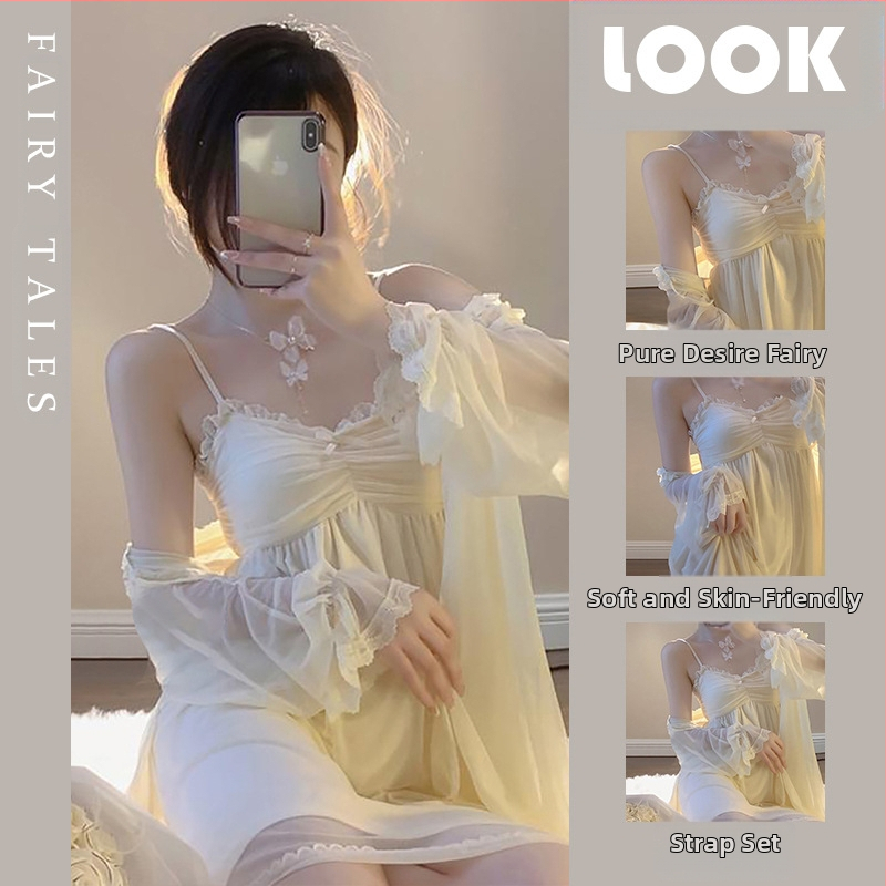 С подплънка за гърди, нощница с презрамка, лятна дамска секси дантелена нощница, домашни дрехи, секси висок клас пижама, на едро