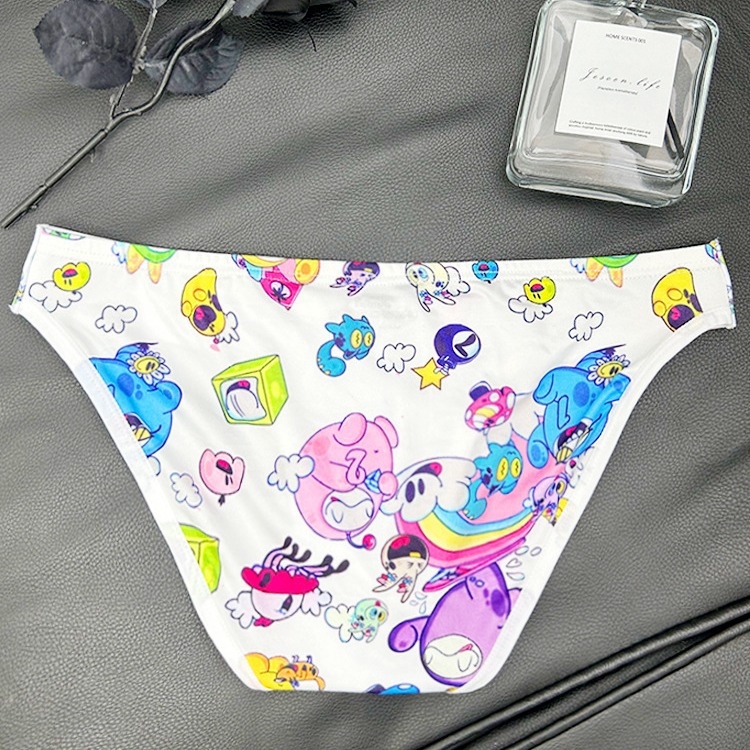 Мъжко бельо с ниска талия, дишащи, секси и удобни бикини с графити на живо, с ниска талия и ханш