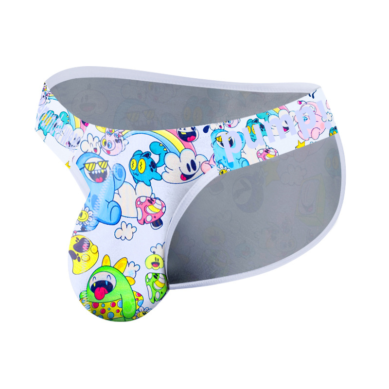 Мъжко бельо с ниска талия, дишащи, секси и удобни бикини с графити на живо, с ниска талия и ханш