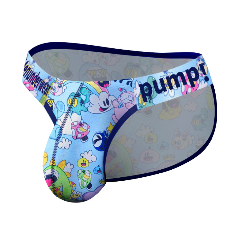 Мъжко бельо с ниска талия, дишащи, секси и удобни бикини с графити на живо, с ниска талия и ханш