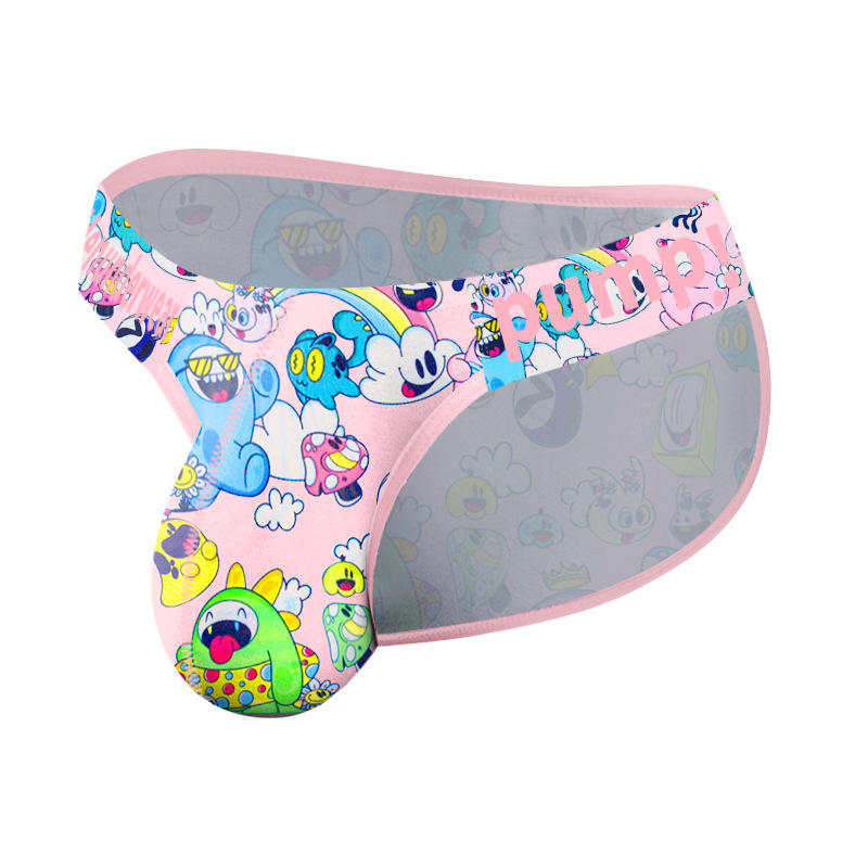 Мъжко бельо с ниска талия, дишащи, секси и удобни бикини с графити на живо, с ниска талия и ханш