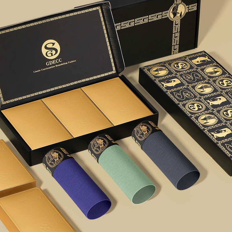 GDECC zīmola modāla vīriešu apakšveļa, elpojoša, magnētiska temperatūras maiņas iekšējās kājstarpes bokseršortu vienkrāsaina dāvanu kastīte