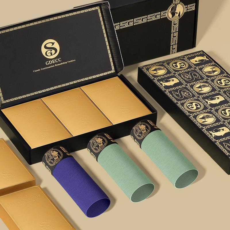 GDECC zīmola modāla vīriešu apakšveļa, elpojoša, magnētiska temperatūras maiņas iekšējās kājstarpes bokseršortu vienkrāsaina dāvanu kastīte