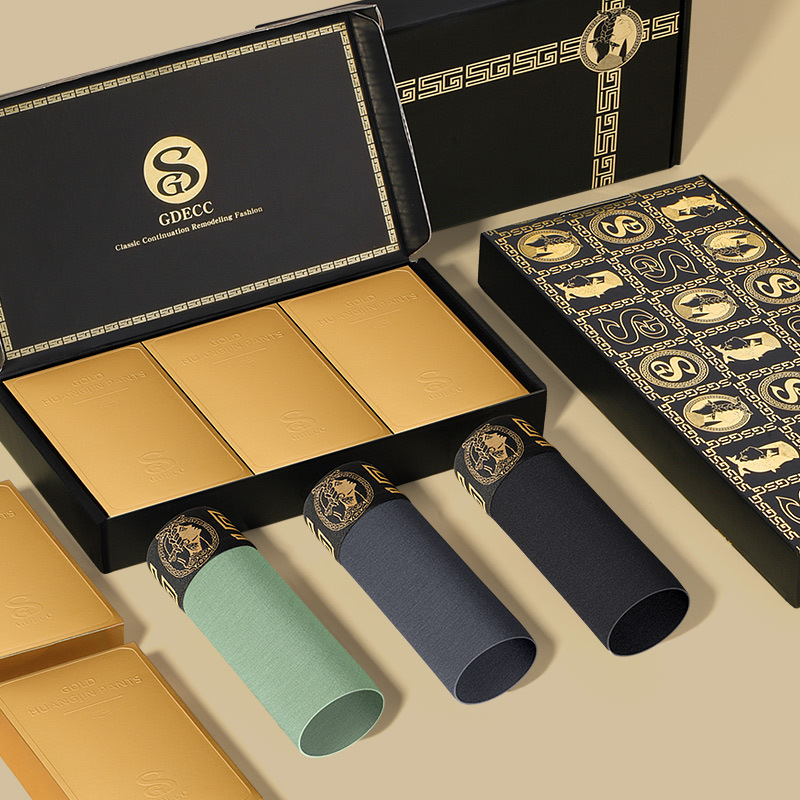 GDECC zīmola modāla vīriešu apakšveļa, elpojoša, magnētiska temperatūras maiņas iekšējās kājstarpes bokseršortu vienkrāsaina dāvanu kastīte