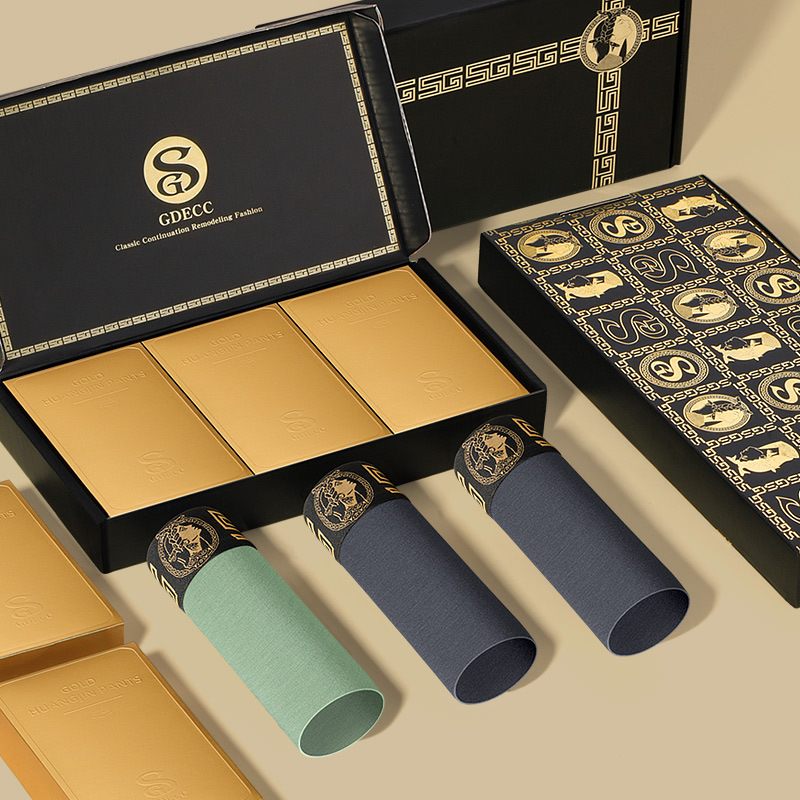 GDECC zīmola modāla vīriešu apakšveļa, elpojoša, magnētiska temperatūras maiņas iekšējās kājstarpes bokseršortu vienkrāsaina dāvanu kastīte