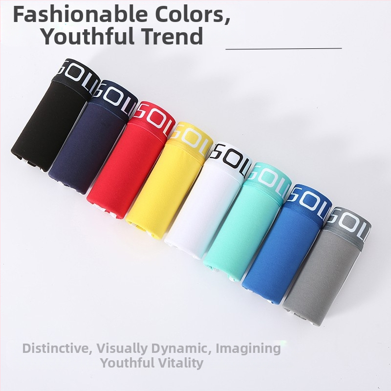 Персонализирано мъжко бельо боксерки, памучни спортни, дишащи, антибактериални, до средата на талията, нови, свободни, модерни, за мъже, студентски, есенен и зимен стил