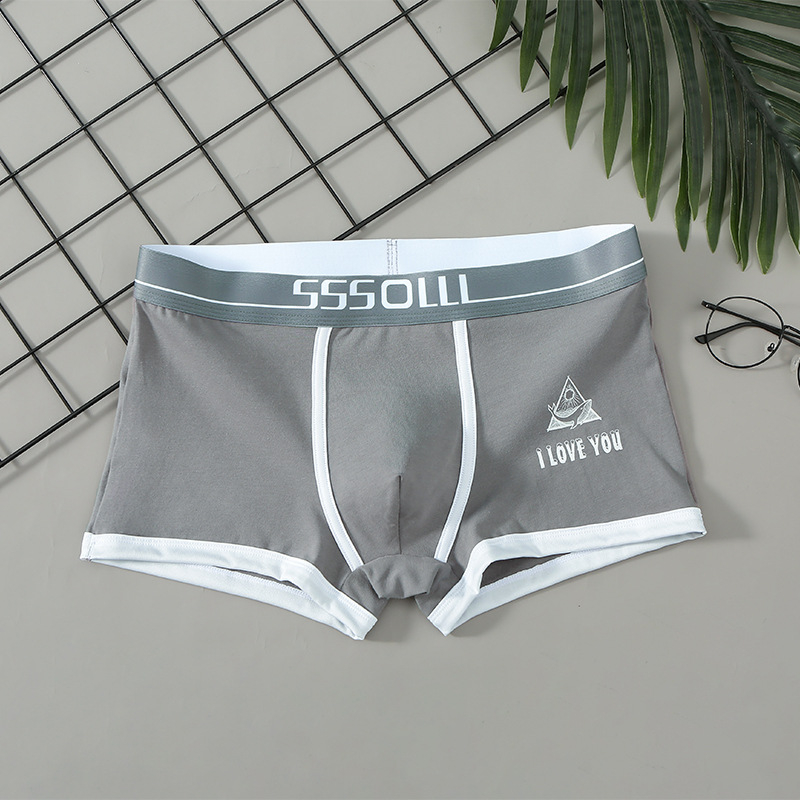 Personalizēta vīriešu apakšveļa, kokvilnas, sporta, elpojoša, antibakteriāla, vidēja jostasvieta, jauna, brīva, moderna, vīriešu studentu apakšveļa rudens un ziemas stilā.