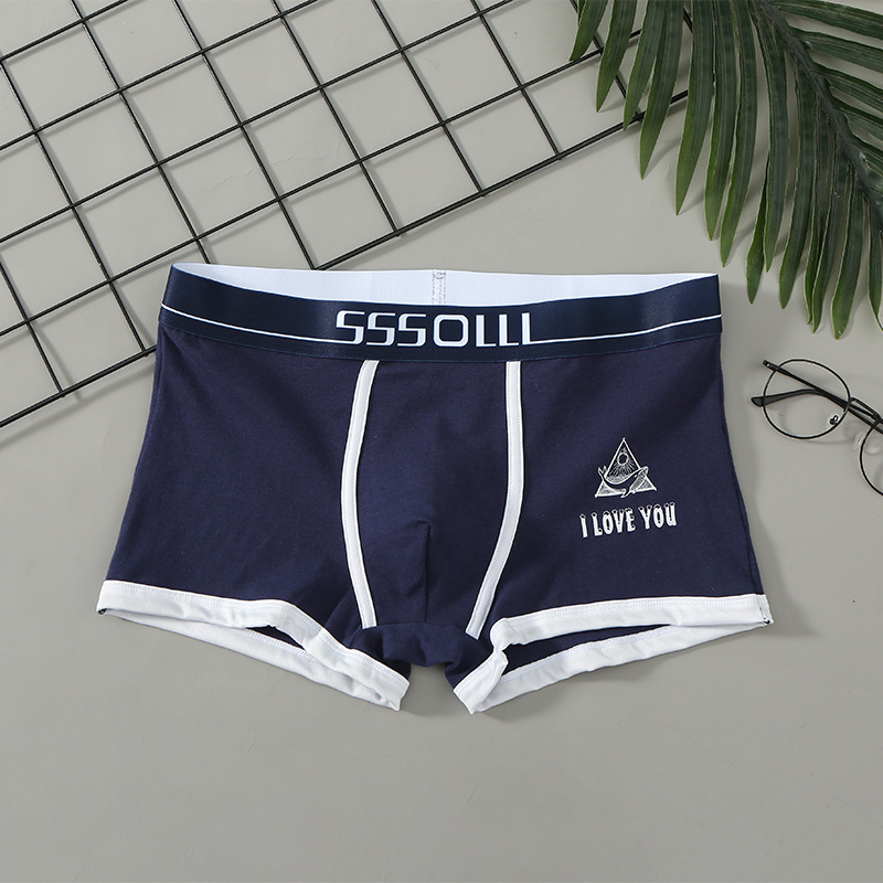 Personalizēta vīriešu apakšveļa, kokvilnas, sporta, elpojoša, antibakteriāla, vidēja jostasvieta, jauna, brīva, moderna, vīriešu studentu apakšveļa rudens un ziemas stilā.