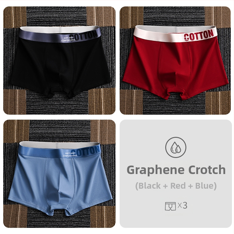 Дамско бельо Yalu, мъжки боксерки, памучни боксерки, памучни шорти, антибактериални, за слабините, абсорбиращи потта, големи размери