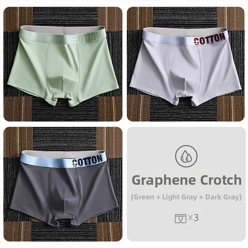 Дамско бельо Yalu, мъжки боксерки, памучни боксерки, памучни шорти, антибактериални, за слабините, абсорбиращи потта, големи размери