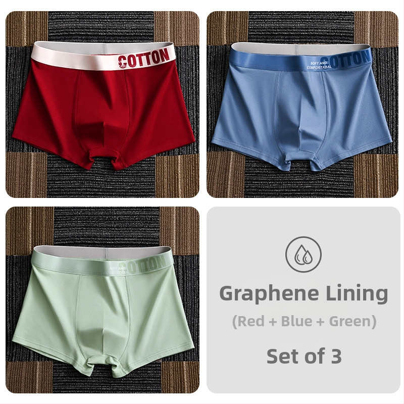 Дамско бельо Yalu, мъжки боксерки, памучни боксерки, памучни шорти, антибактериални, за слабините, абсорбиращи потта, големи размери