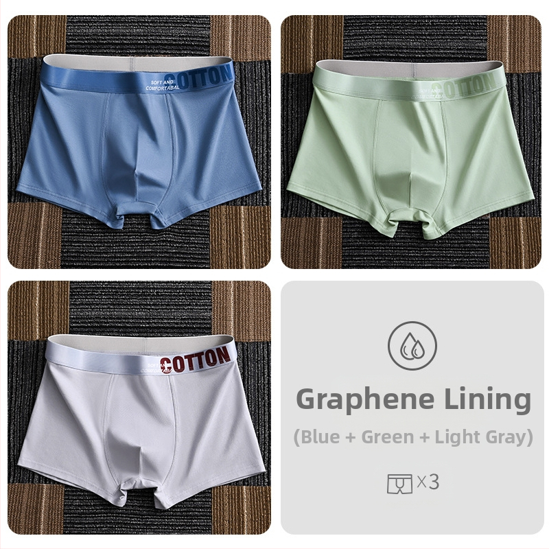 Дамско бельо Yalu, мъжки боксерки, памучни боксерки, памучни шорти, антибактериални, за слабините, абсорбиращи потта, големи размери