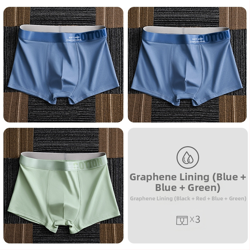 Дамско бельо Yalu, мъжки боксерки, памучни боксерки, памучни шорти, антибактериални, за слабините, абсорбиращи потта, големи размери