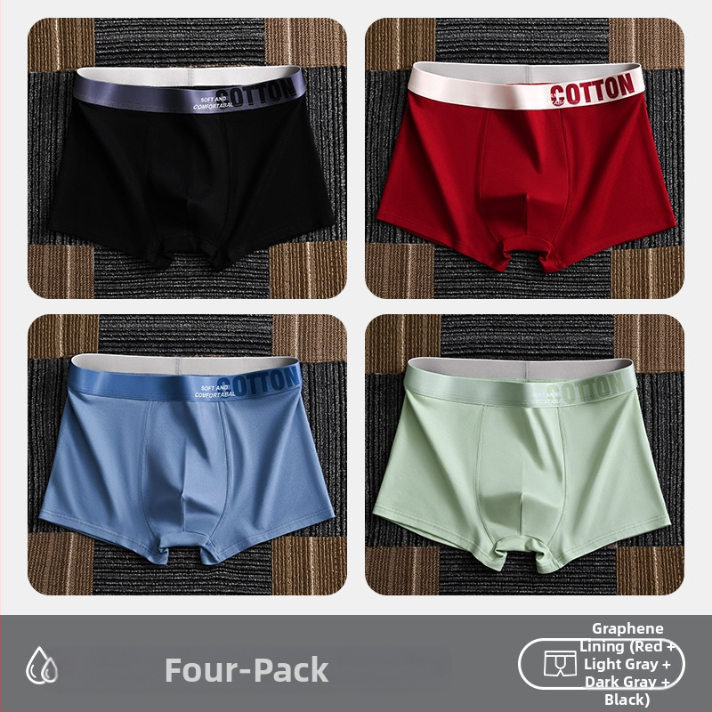 Дамско бельо Yalu, мъжки боксерки, памучни боксерки, памучни шорти, антибактериални, за слабините, абсорбиращи потта, големи размери