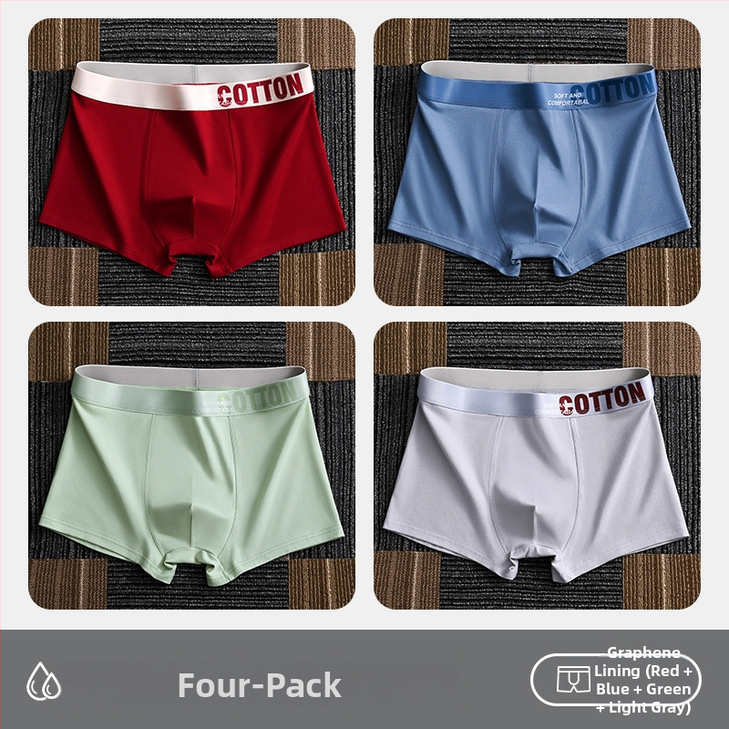 Дамско бельо Yalu, мъжки боксерки, памучни боксерки, памучни шорти, антибактериални, за слабините, абсорбиращи потта, големи размери