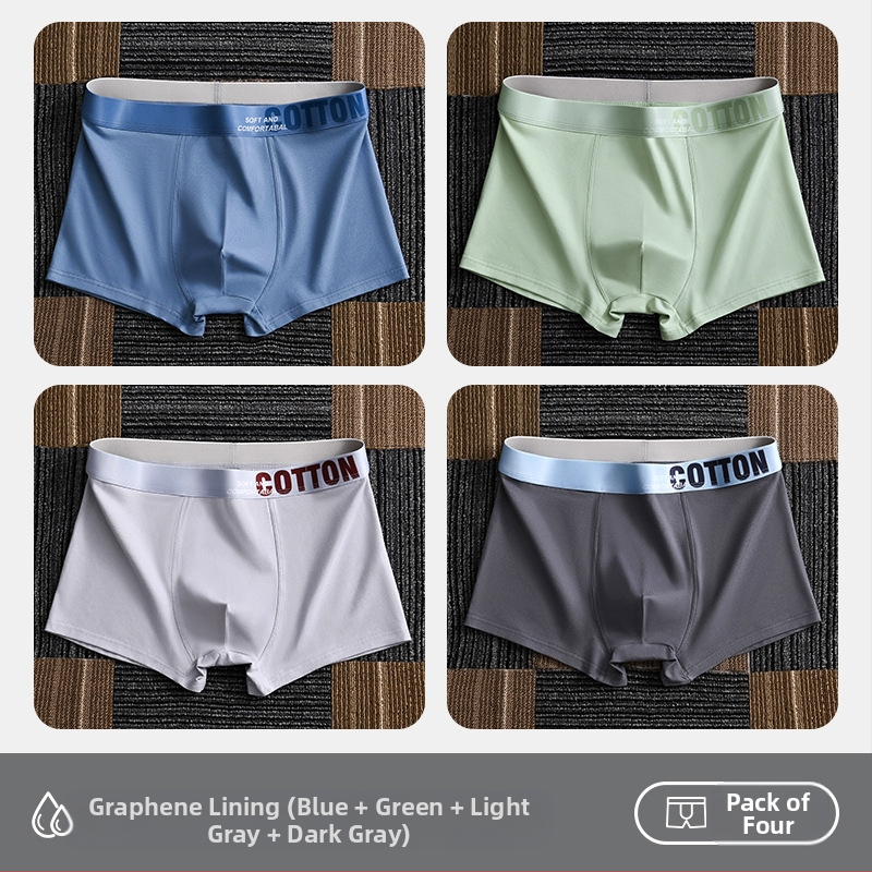 Дамско бельо Yalu, мъжки боксерки, памучни боксерки, памучни шорти, антибактериални, за слабините, абсорбиращи потта, големи размери