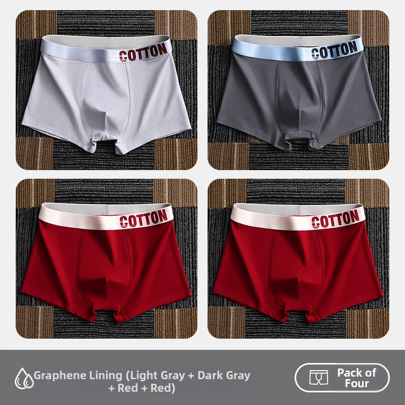 Дамско бельо Yalu, мъжки боксерки, памучни боксерки, памучни шорти, антибактериални, за слабините, абсорбиращи потта, големи размери