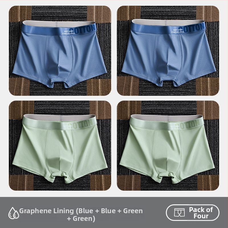 Дамско бельо Yalu, мъжки боксерки, памучни боксерки, памучни шорти, антибактериални, за слабините, абсорбиращи потта, големи размери