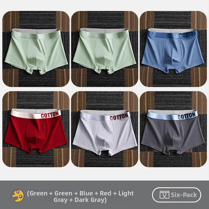 Дамско бельо Yalu, мъжки боксерки, памучни боксерки, памучни шорти, антибактериални, за слабините, абсорбиращи потта, големи размери