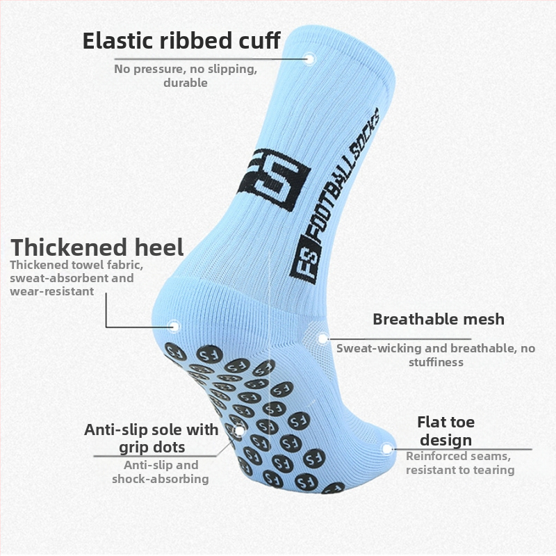 Трансгранични SHEIN TEMU Aliexpress Горещо продавани FS Удебелени кърпи с дъно, дозиращи висока тръба, неплъзгащи се футболни чорапи Спортни чорапи