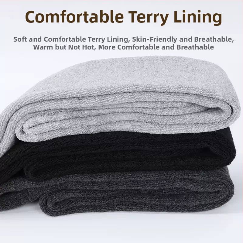 Мъжки чорапи над коляното с поларена подплата, удебелени топли наколенки, чорапи за средна и по-възрастни хора, дълги чорапи с висок крачол