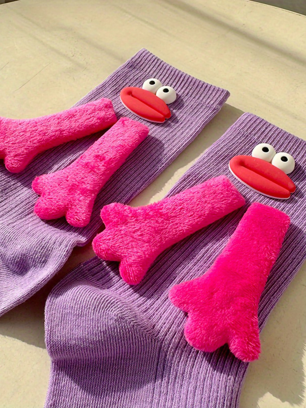 1 paar väikeseid sokke, armsad vorstikujulised dopamiinisuu-tüdrukute vasika-sokid, loomingulised väikesed sokid