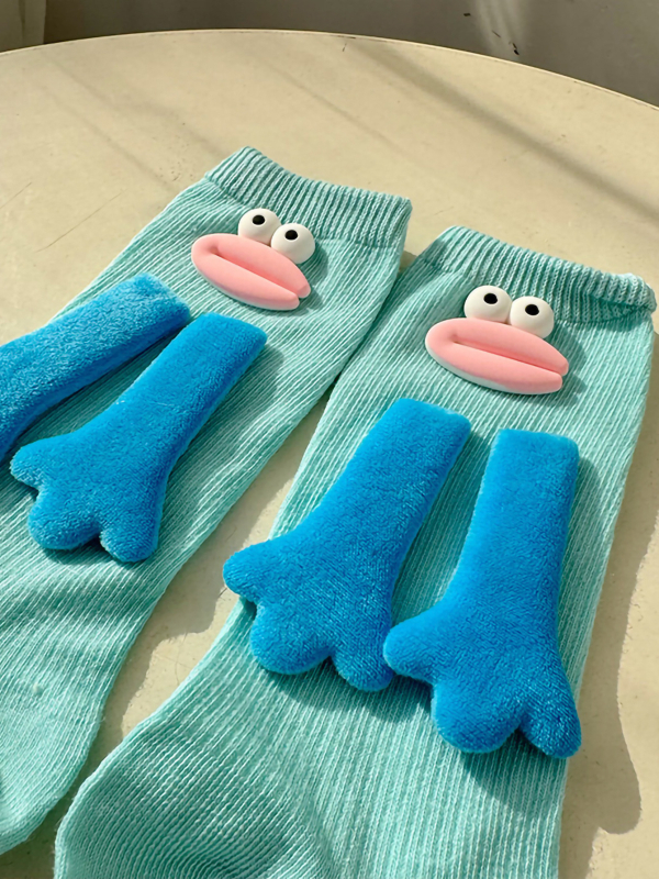 1 paar väikeseid sokke, armsad vorstikujulised dopamiinisuu-tüdrukute vasika-sokid, loomingulised väikesed sokid