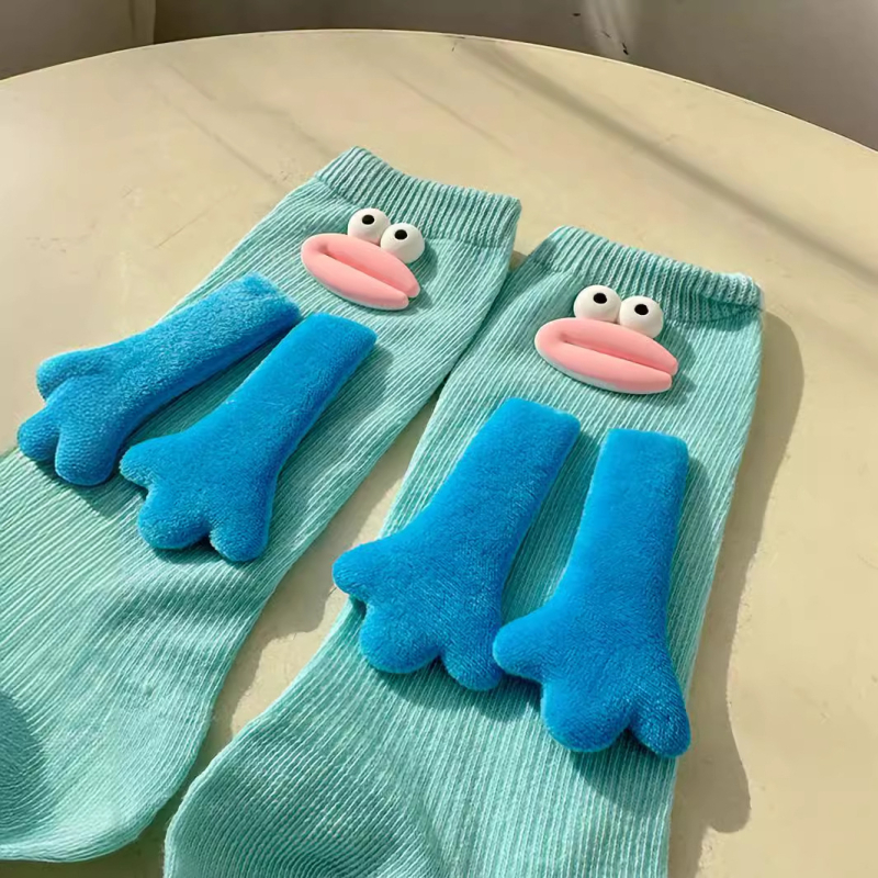 1 paar väikeseid sokke, armsad vorstikujulised dopamiinisuu-tüdrukute vasika-sokid, loomingulised väikesed sokid