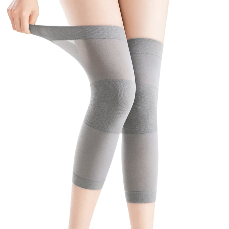 Genunchiere de vară ultra-subțiri, calde, pentru picioare reci, pentru bărbați și femei, pentru genunchiere articulare, aer condiționat, cameră rezistentă la frig, fără urme, subțiri și scurte