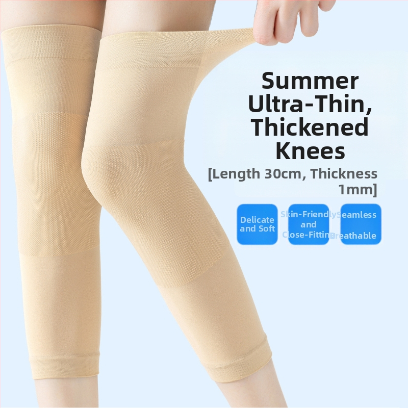 Genunchiere de vară ultra-subțiri, calde, pentru picioare reci, pentru bărbați și femei, pentru genunchiere articulare, aer condiționat, cameră rezistentă la frig, fără urme, subțiri și scurte