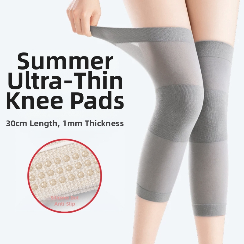 Genunchiere de vară ultra-subțiri, calde, pentru picioare reci, pentru bărbați și femei, pentru genunchiere articulare, aer condiționat, cameră rezistentă la frig, fără urme, subțiri și scurte