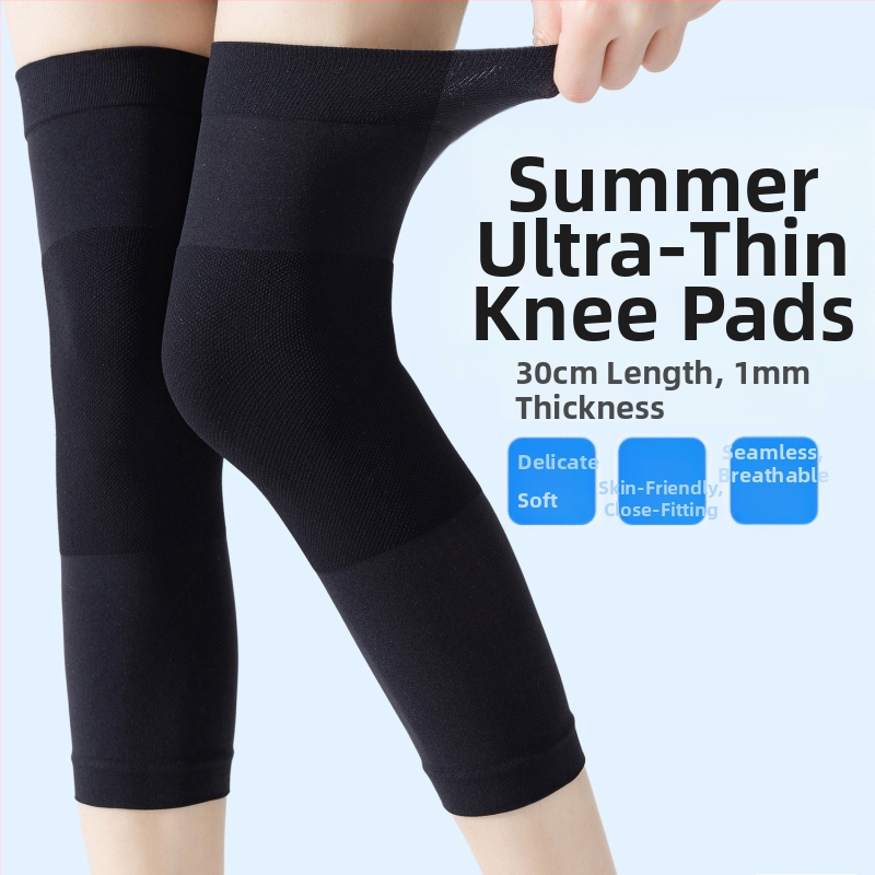 Genunchiere de vară ultra-subțiri, calde, pentru picioare reci, pentru bărbați și femei, pentru genunchiere articulare, aer condiționat, cameră rezistentă la frig, fără urme, subțiri și scurte