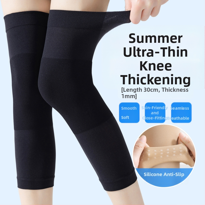 Genunchiere de vară ultra-subțiri, calde, pentru picioare reci, pentru bărbați și femei, pentru genunchiere articulare, aer condiționat, cameră rezistentă la frig, fără urme, subțiri și scurte