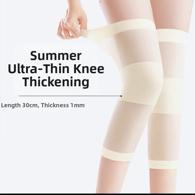 Genunchiere de vară ultra-subțiri, calde, pentru picioare reci, pentru bărbați și femei, pentru genunchiere articulare, aer condiționat, cameră rezistentă la frig, fără urme, subțiri și scurte